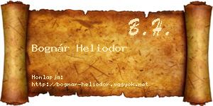 Bognár Heliodor névjegykártya